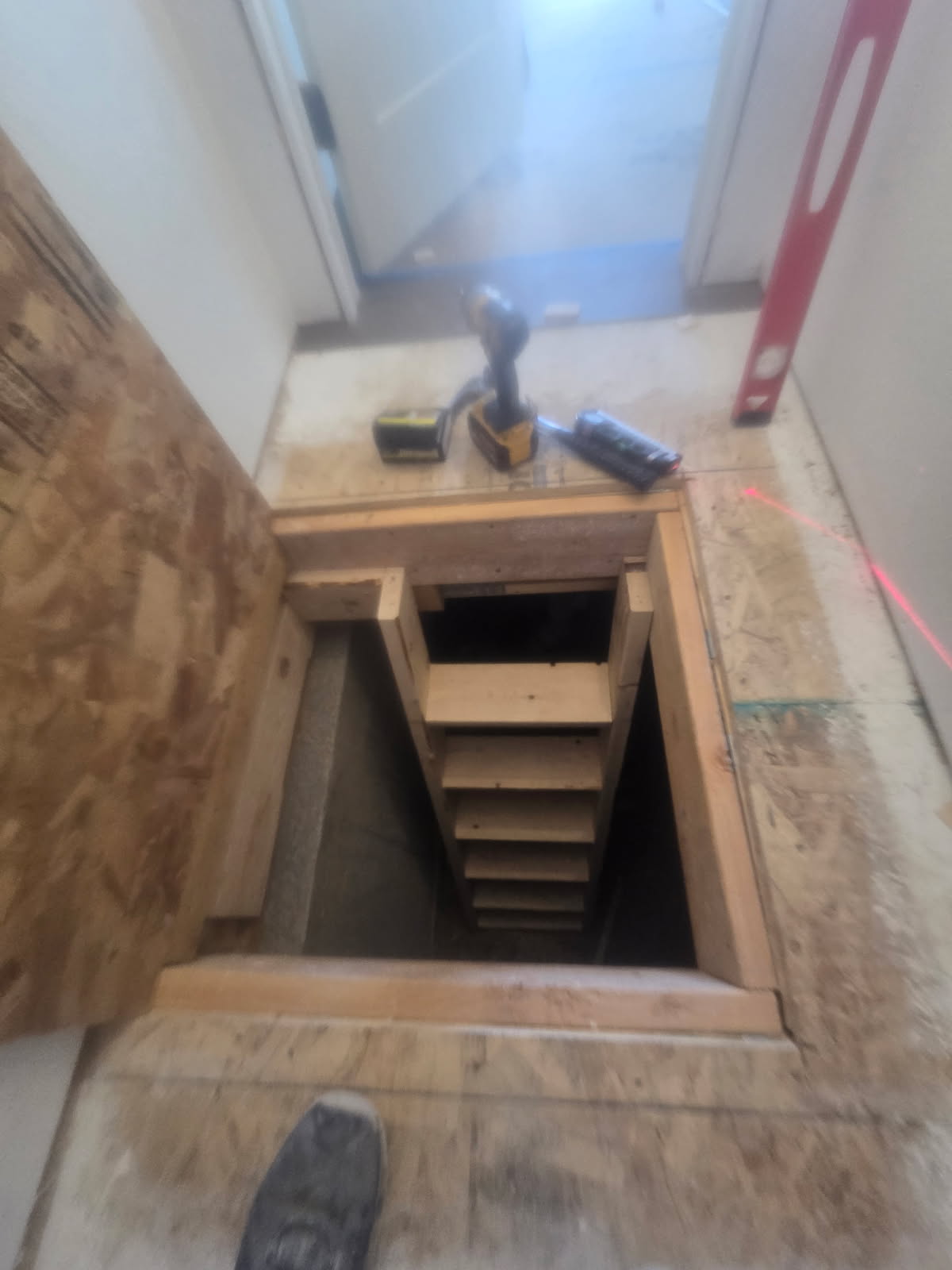 New attic access hatch and ladder framed by A1M Construction